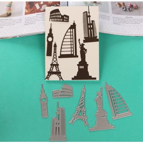 DUOFEN METAL CUTTING DIES S18081013 world landmark lace hollow DIY Scrapbook Paper Album 2018 new