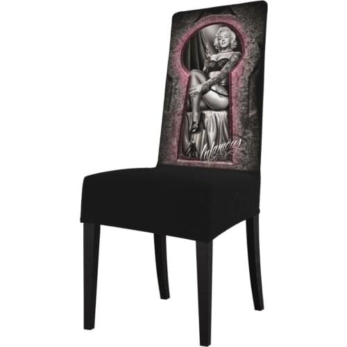 Marilyn Monroe Chair Cover Spandex Elastic Chair Slipcover Case Stretch Chair Covers for Wedding Hotel Banquet Dining Room