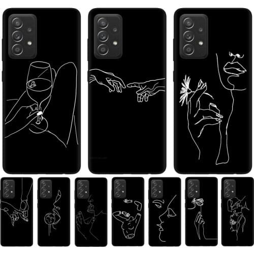 Elegant Beauty Curved Line Phone Cover For Samsung Galaxy A52 A72 A42 A32 A02 A12 4G 5G 2021 Soft Silicone Case Fundas Capa Bgas