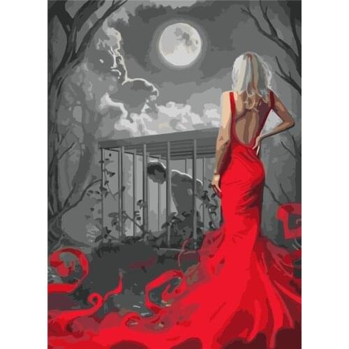 Gladness Love Diy Pictures By Numbers Ballet Girl Kits Drawing Canvas Handpainted Oil Painting By Number Dancer Figure