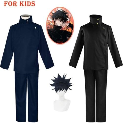 Anime Jujutsu Kaisen Fushiguro Megumi Cosplay Costume for Kid Blue Black Uniform Halloween Party Children Suit Kids Clothes Boys