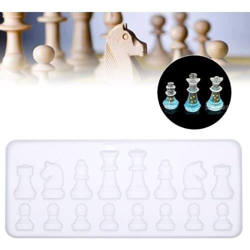 Mini 3D Crystal Chess Shape Mold Silicone DIY Chess Mould Resin Casting Tool for Handmade Carft Ornament Craft Mold