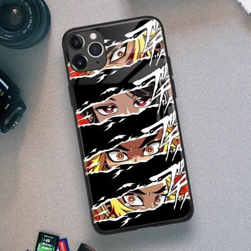 Kyojuro Rengoku Kimetsu no Yaiba Anime Soft TPU Glass Phone Case for IPhone SE 6s 7 8 Plus X Xr Xs 11 12 Mini Pro Max Samsung