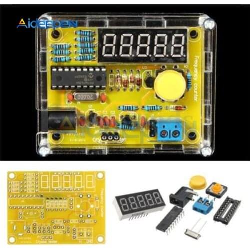 DC 5-12V DIY Kits 1Hz-50MHz Crystal Oscillator Tester Frequency Counter Tester Meter With Transparent Case