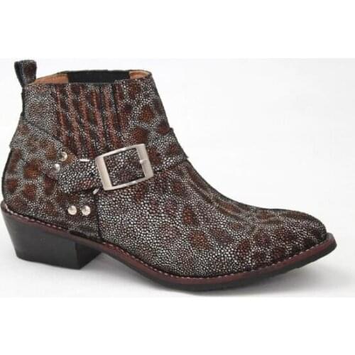 New 2018 Fall Winter Buckle Western Ridding Boots Cow Genuine leather Mens Martin Boots