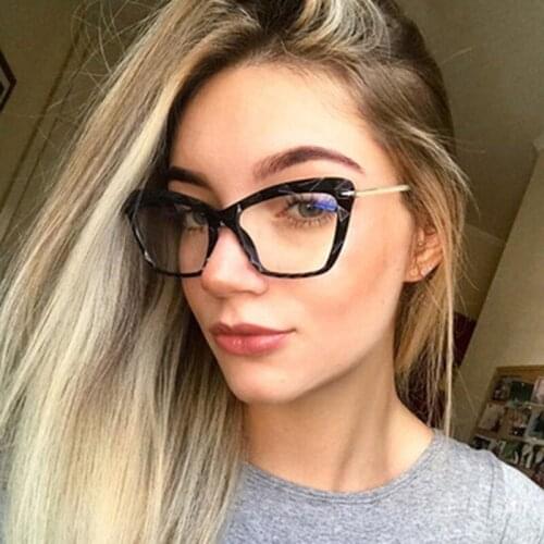 Women Cat Eye Anti Blue Light Glasses Cat Eye Black Frame Blue Light Blocking Computer Female Eyeglasses