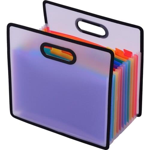 Accordion Expanding File Folder A4 Paper Filing Cabinet 12 Pockets Rainbow Coloured Portable Receipt Organizer With File Guide