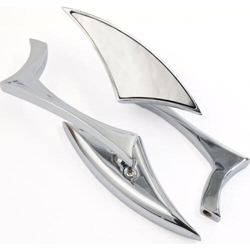 X Autohaux Pair Chrome 10mm/8mm Motorcycle Cruiser Rearview Side Mirrors Aluminum Brand New Adjustable Motorcycle Side Mirror