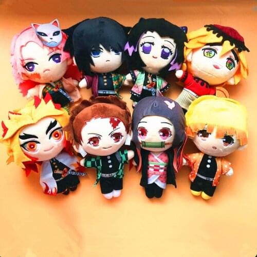 20cm Anime Demon Slayer Plush Toys Childrens Gift Comic Pillow Accessories Tanjirou Nezuko Agatsuma Zenitsu Plush Dolls