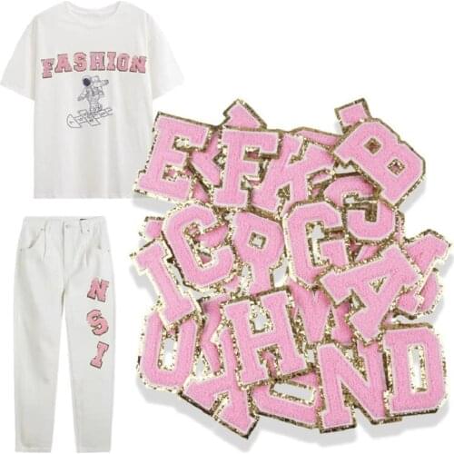 Plush embroidered sequins letters For Iron on Embroidered Patches Clothes Bag Hat Jeans Sticker Sew DIY Patch Applique badge