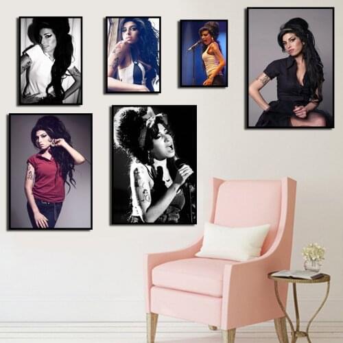 Singer Star Poster Amy Winehouse Canvas Painting Mural Art Living Room Bedroom Home Decor