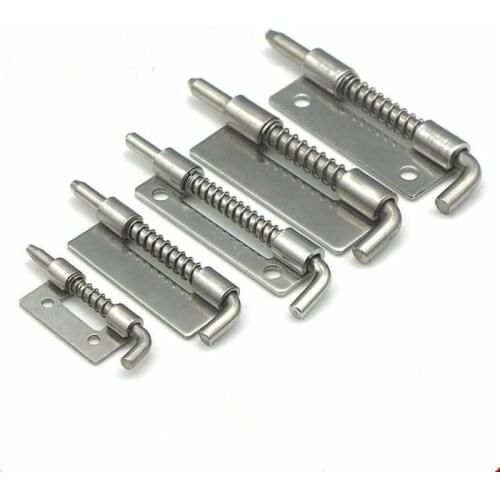 304 Stainless Steel loaded Hinge bisagras Security Spring bolt Barrel Latch for Industrial Welding Distribution Cabinet Hardware