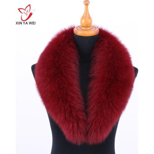Hot Sale 2018 New Long Real Natural Fox Fur Collar Scarf Women & Men Spring Winter Warm Solid Coat Shawls Lining 80cm L#59