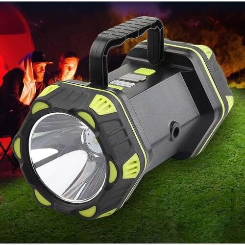 8 Modes LED Portable Spotlight Rechargeable Outdoor Searchlight Waterproof LED Flashlight for Camping Fishing Working at Night