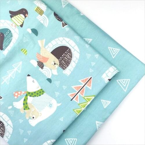 Syunss Cartoon Arctic Paradise Print Cotton Fabric DIY Tissue Patchwork Telas Sewing Baby Toy Bedding Quilting Tecido The Cloth