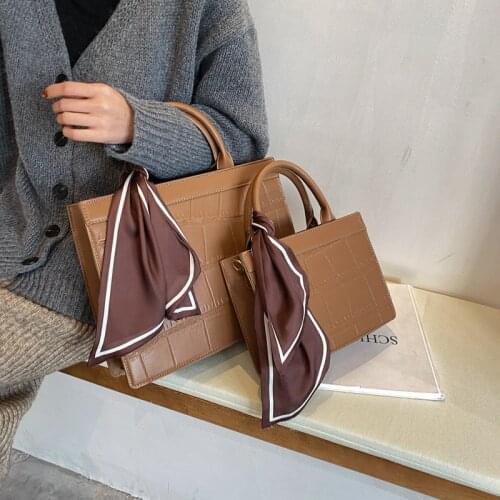 Ladies Winter Leather Crossbody Totes and Purses Large Capacity Stone Pattern Luxury Women Shoulder Bags New Female Hand Bags