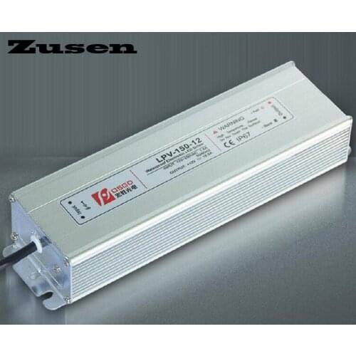 Zusen LPV-150W LED waterproof Switch Power supply 220VAC to 12V 24V 36V 48VDC IP67