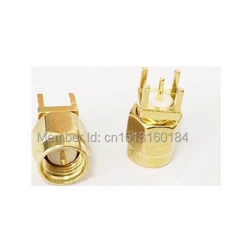 1pc SMA male plug RF Coax Modem Convertor Connector PCB mount Straight Goldplated NEW wholesale