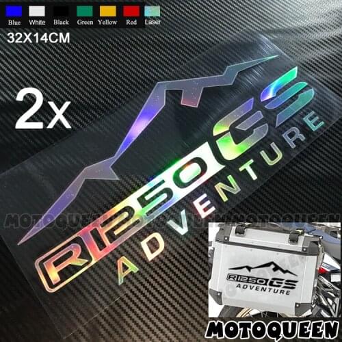 2X Motorcycle Luggage Aluminium Side Box Decoration Decals Reflective Stickers For ADV Adventure R1200GS R1250GS R1250 GS