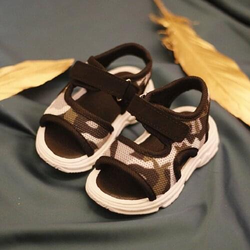 2021 Fashion Leopard Summer Infant Baby Boys Girls Mesh Sandals Soft Sole Childrens Sandals Outdoor Beach Shoes Fit For 1-3M