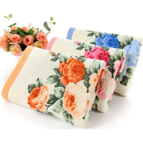 3PCS*LOT Flower Printed Cotton Face Towel,Quality Pattern Bathroom Hand Towels,Embroidery Terry Towels,Petites Serviette Main
