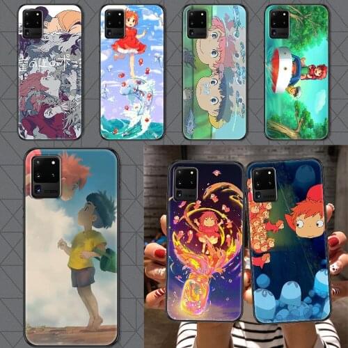 Anime Ponyo on the Cliff Phone case For Samsung Galaxy Note 4 8 9 10 20 S8 S9 S10 S10E S20 Plus UITRA Ultra black luxury cover
