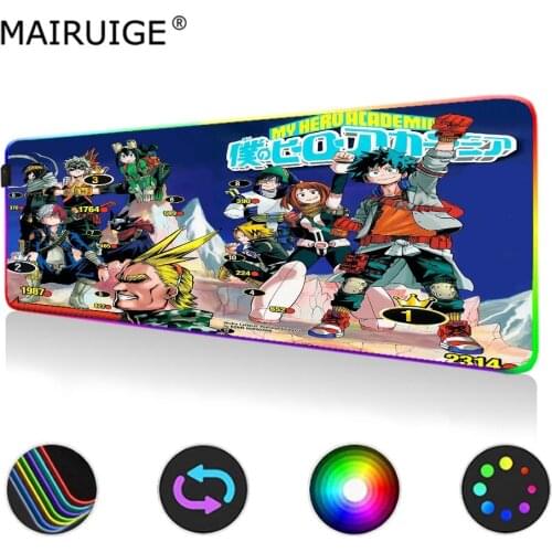 Character Anime RGB Large Mouse Pad LED XXL Glow Large Color Light Gaming MousePad Desk Mat with Backlight 90x40cm Keyboard Pad