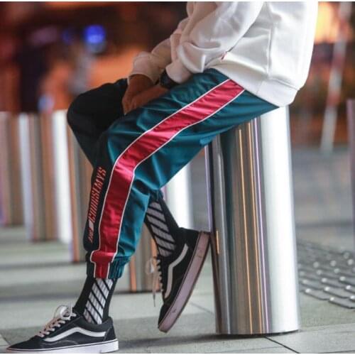 Loose thin personality fashion casual mens pants splice harem pant men feet trousers pantalones hombre cargo pantalon homme