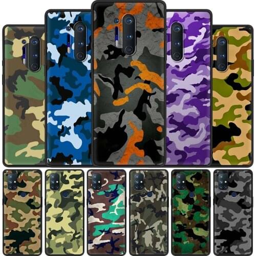 For OnePlus 8 Nord 7Pro Case For One Plus Z N10 5G 8T 7 Pro n100 7T 6T Full Protection Soft Phone Cover Camouflage Pattern Army
