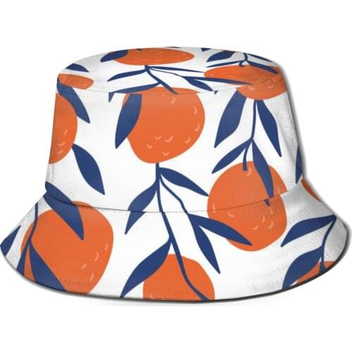 CINESSD 2020 New Fishermans Hat Unisex Fashion Bob Cap Tropical Oranges Hip Hop Gorros Panama Windproof outdoor Bucket Hat