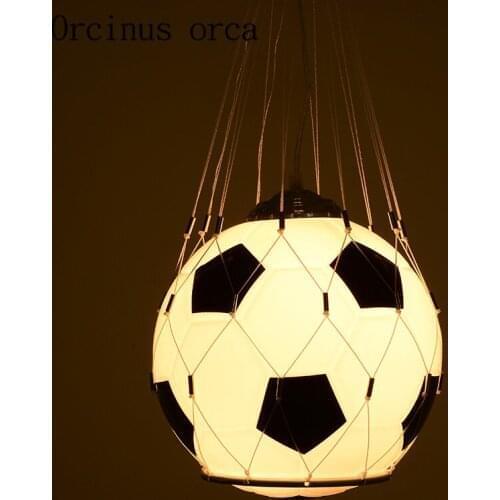 Kids Room Lighting LED Football Pendant Lights Child Bedroom Cartoon E27 for Living Room Home Decoration AC110-220V