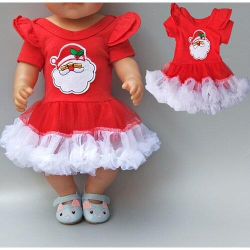 For 43cm doll Santa claus dress with headband for 18 inch girl doll baby doll clothes