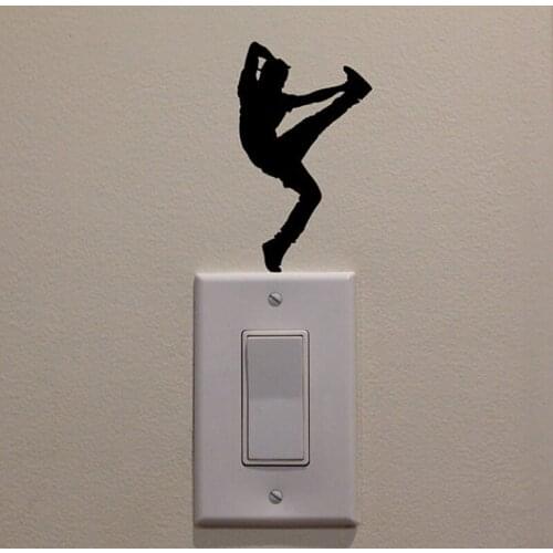 Art Creative Switch Sticker Street Dance DIY Fashion Living Room Dance room Decorative Wall Stickers Vinyl Murals JG3608