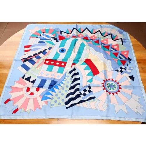 35" Square 100% Silk Head Scarf Square Silk Shawl Wraps Foulard