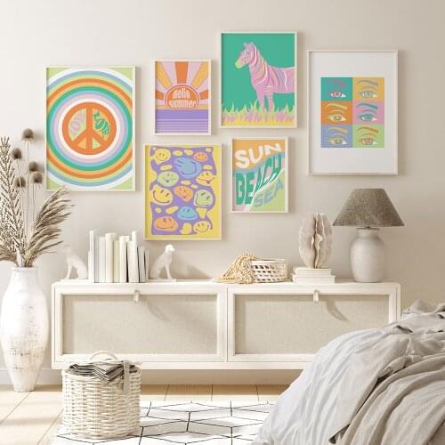 Minimalist Abstraction Cute Animal Eyes Canvas Painting Wall Art Nordic Posters and Prints Wall Pictures for Living Room Decor