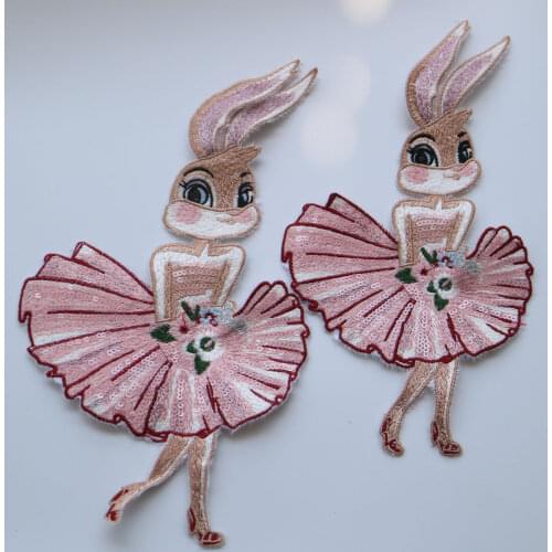 Fashion 3D cat rabbit embroidered Patches for clothing DIY sew on animal parches Embroidery lace applique cartoon