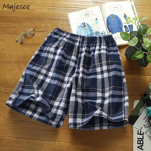 Board Shorts Men Plaid Fashion Leisure Plus Size 5XL Loose All-match Elastic Waist Breathable Chic Mens Beach Thin Quick Drying