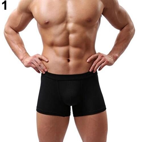 Mens Fashion Solid Underwear Sexy Breathable Shorts Boxer Underpants New Arrival