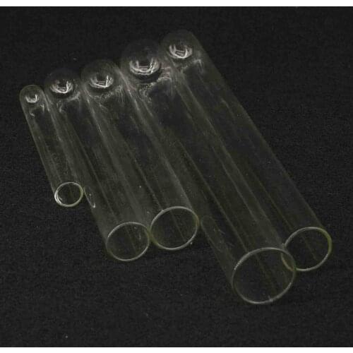 Lot(5) Multiple Sizes 10mm-18mm Diameter 75-180mm Length Lab Glassware Clear Test Tube Plain End Round Bottom