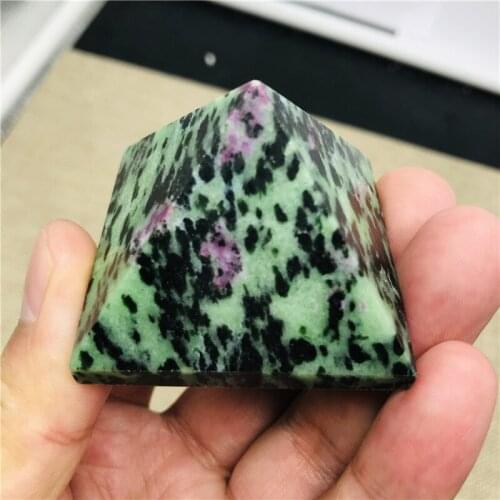 Natural quartz crystal red, green, treasure crystal pyramid healing