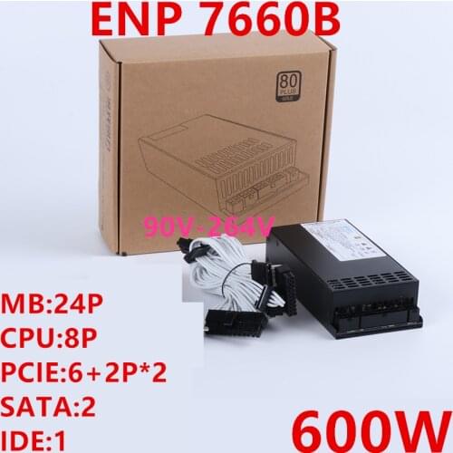New PSU For Game Engine Flex 80plus Gold Small 1U K39 600W Power Supply ENP 7660B