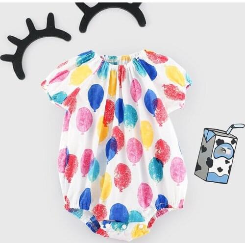 New Summer Color Balloon Baby One-piece Baby Girl Short Sleeve Romper Newborn Short Romper