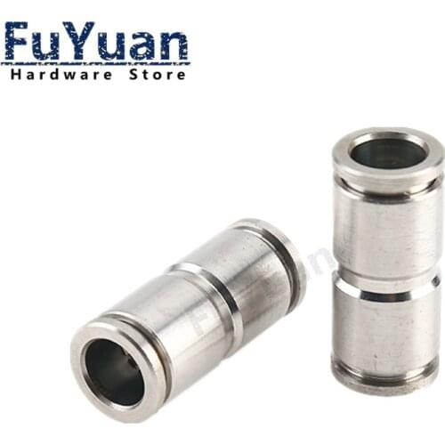 4/6/8/10/12/14/16 Pneumatic 304 Stainless Steel Push In Quick Connector Release Air Fitting Plumbing