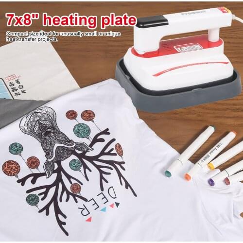 Protable Heat Press Machine T-Shirt Printing Easy Heating Transfer Press Iron Machines for Baby Clothes Bags Hats Pads