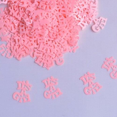 150g PVC Pink Its A Girl Happy Birthday Party Girls Baptism Born Baby Shower Table Scatter Kids Children Party Decors Confetti