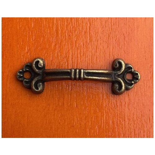 Box Handle Knobs Arch Tracery 5cmx1.5cm Furniture Hardware Knob Charm Connectors Long Bronze Tone