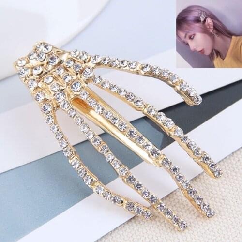 Dark ghost claw skeleton hand-studded hairpin exaggerated metal Halloween duckbill clip headdress