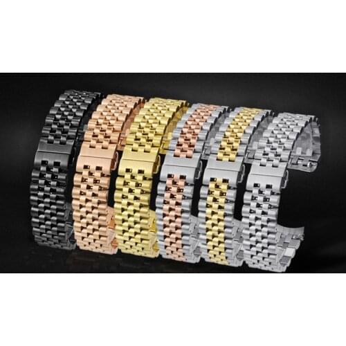 Replacement Metal Strap For Stainless Steel Watchband 12 14 16 18 19 20 21 22mm Silver Golden Bracelet Male Female Watch Chain