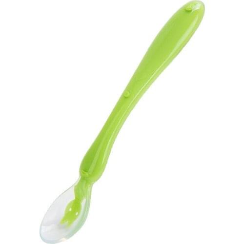 Maternal and child supplies soft spoons baby safety silicone material baby feeding soft spoon