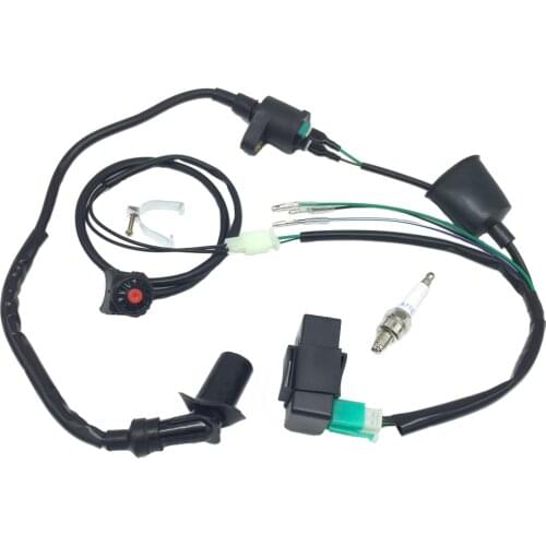 Wiring Loom Harness Kill Switch Ignition Coil CDI For 50cc-160cc SSR Thumpstar Kick Start Pit Dirt Bike